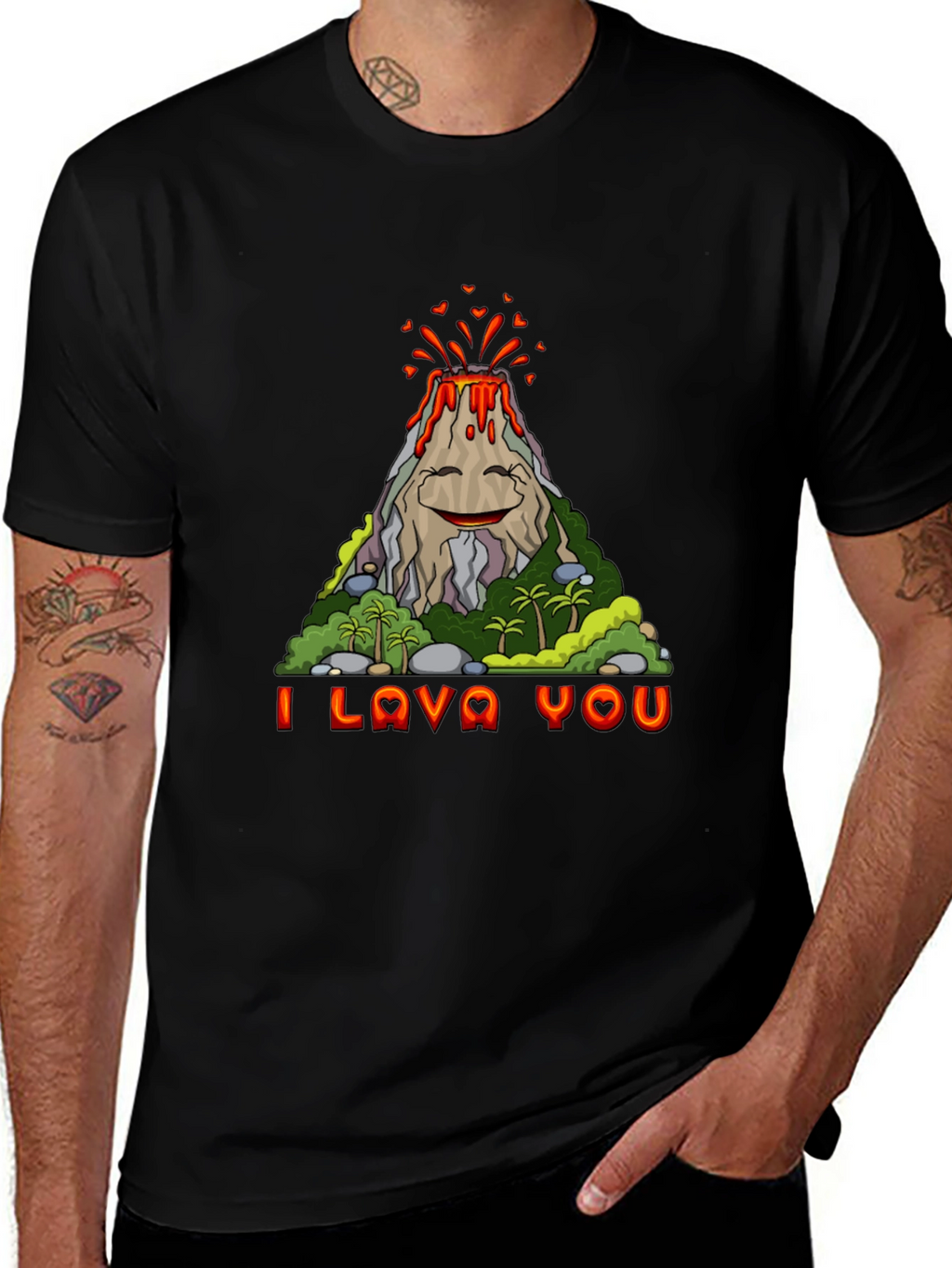 Funny I Lava You Volcano Graphic Tee