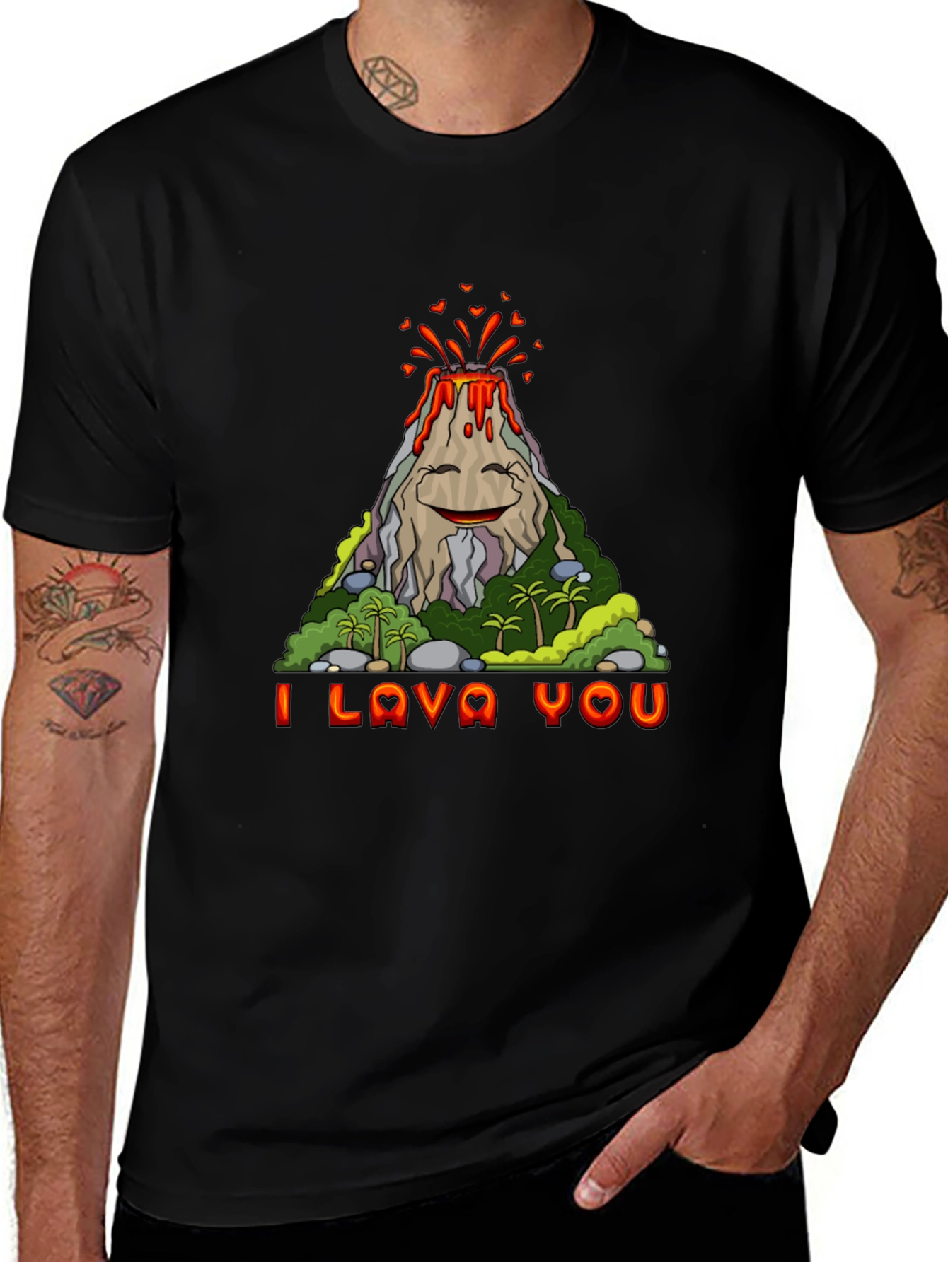 Funny I Lava You Volcano Graphic Tee