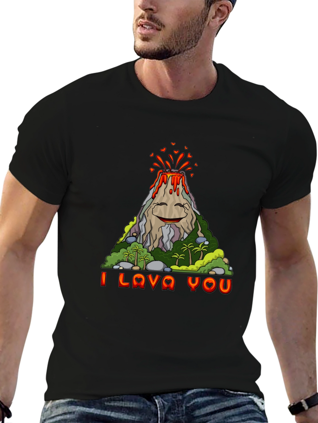 Funny I Lava You Volcano Graphic Tee
