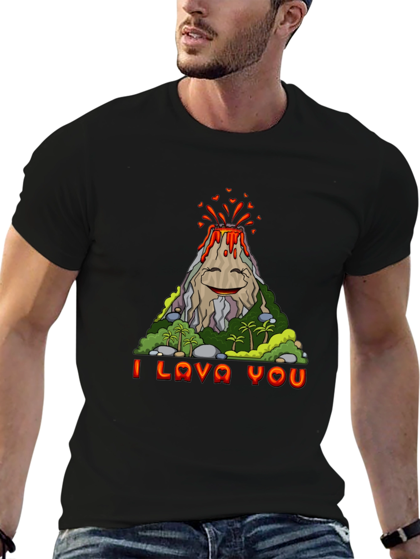Funny I Lava You Volcano Graphic Tee