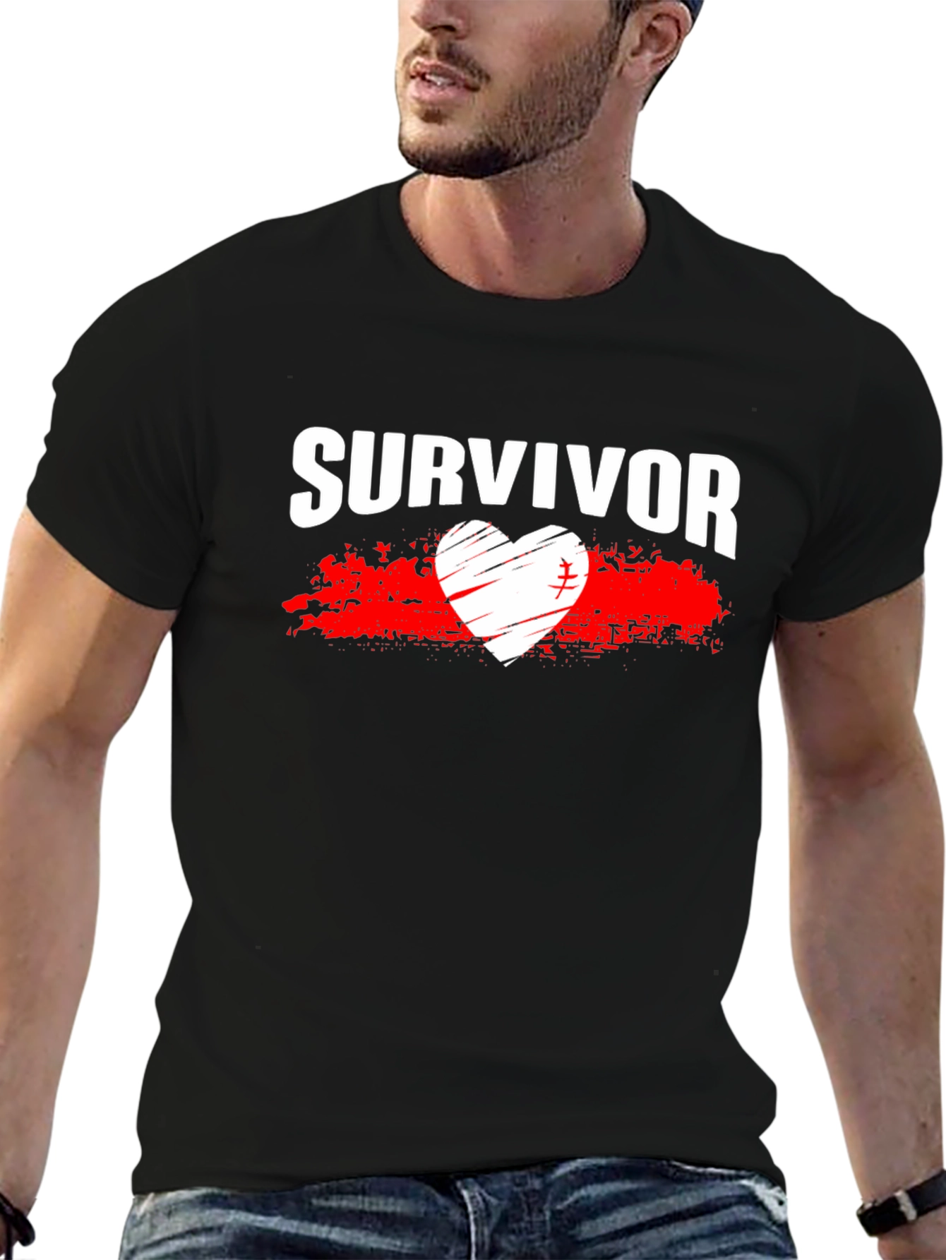 Survivor Heart Graphic T-Shirt