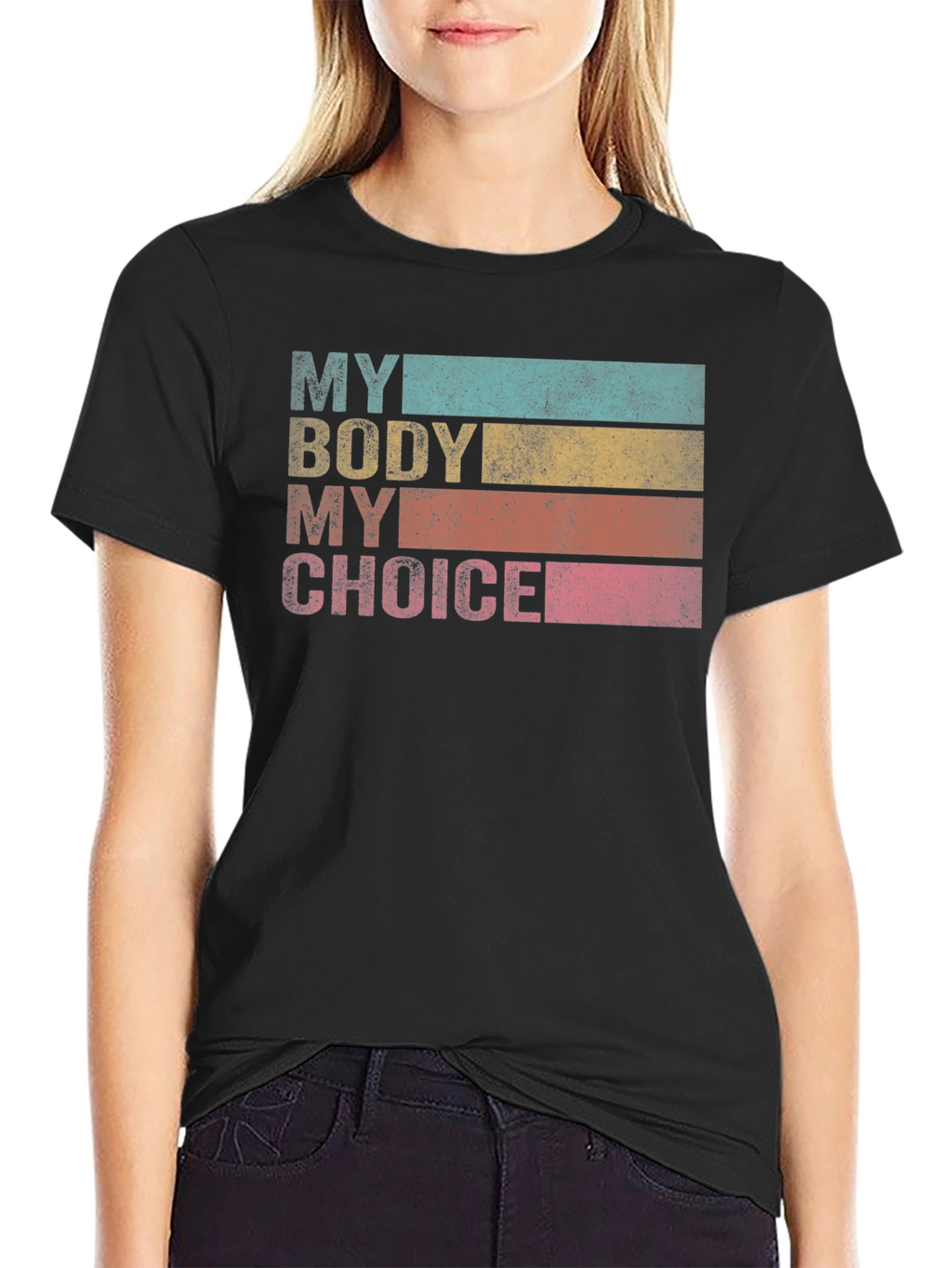 My Body My Choice Retro Tee - Black
