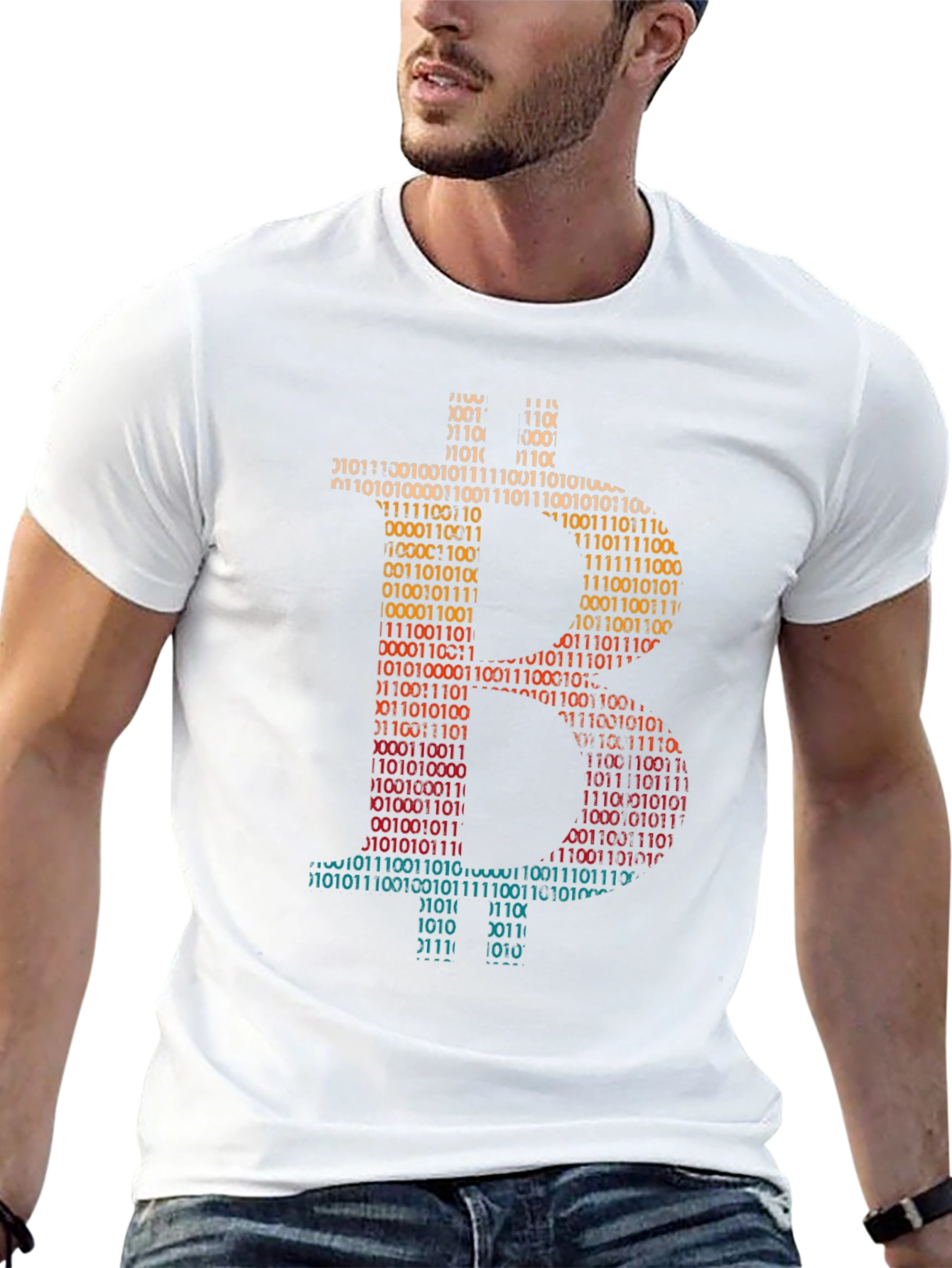 Bitcoin Binary Code Graphic T-Shirt - Crypto Currency Tee