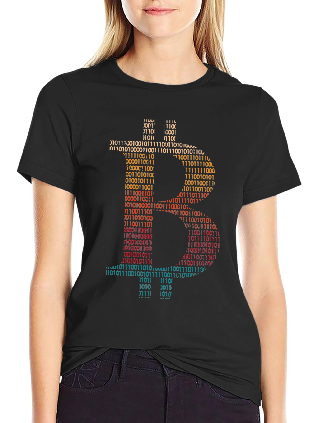 Bitcoin Binary Code Graphic T-Shirt - Crypto Currency Tee