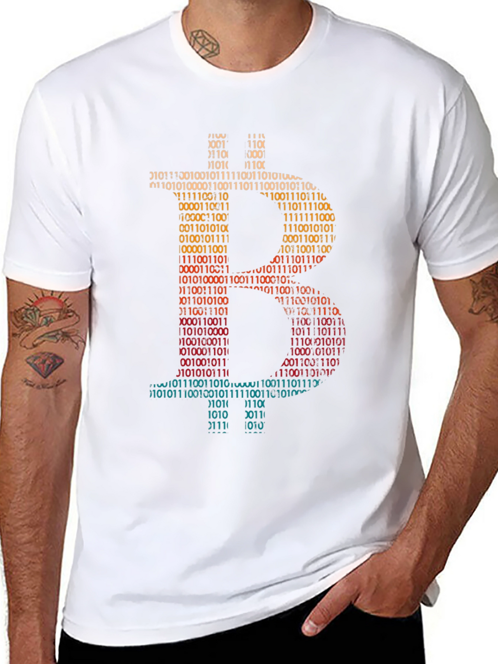 Bitcoin Binary Code Graphic T-Shirt - Crypto Currency Tee
