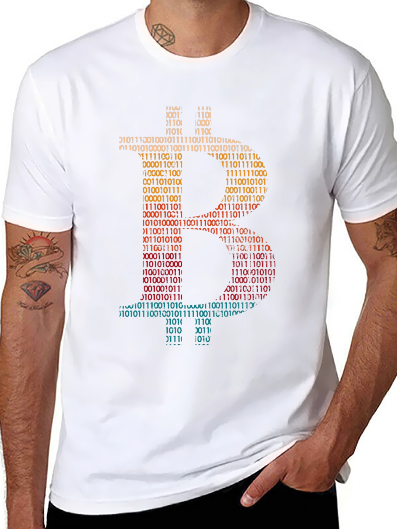 Bitcoin Binary Code Graphic T-Shirt - Crypto Currency Tee