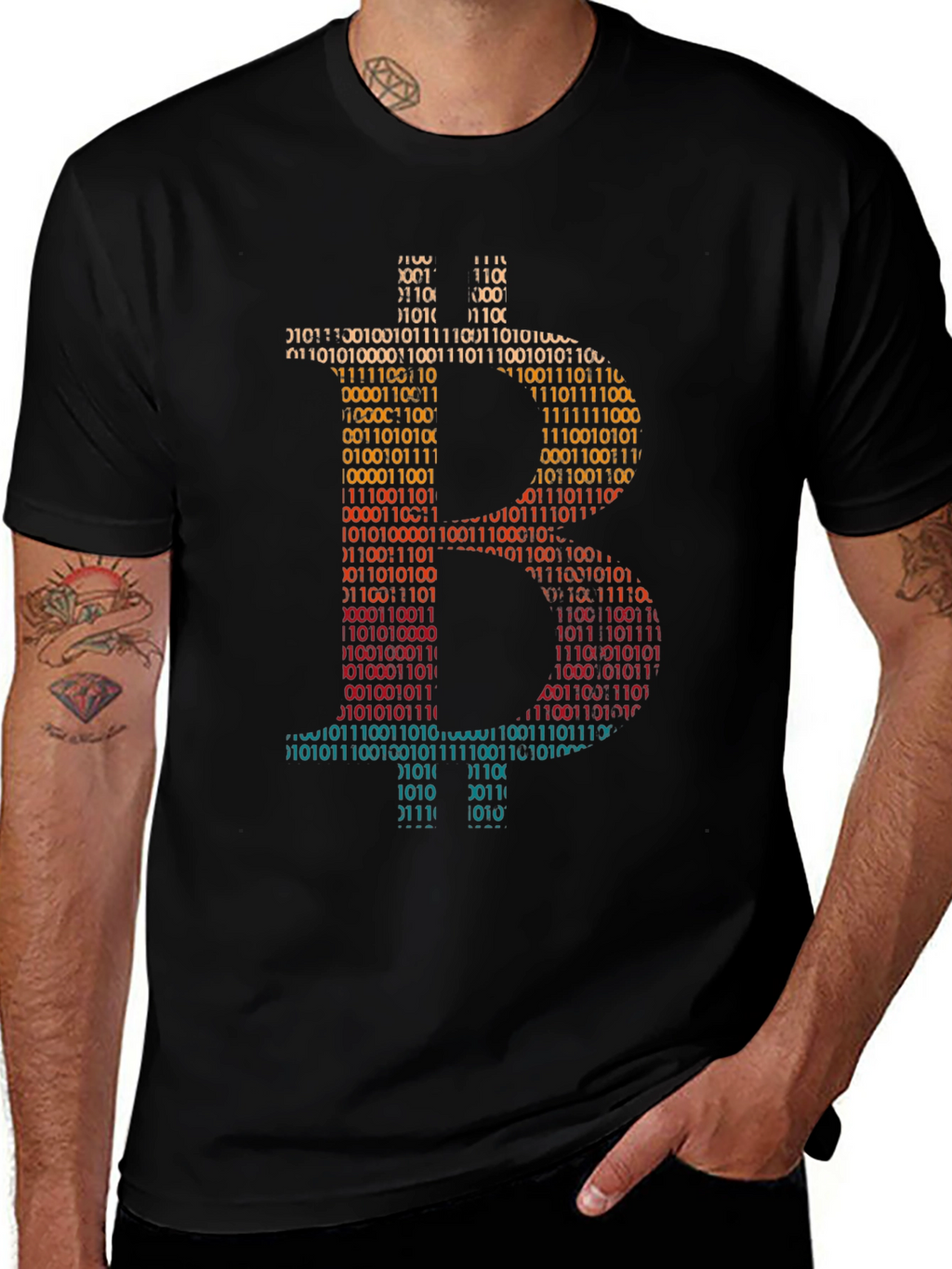 Bitcoin Binary Code Graphic T-Shirt - Crypto Currency Tee