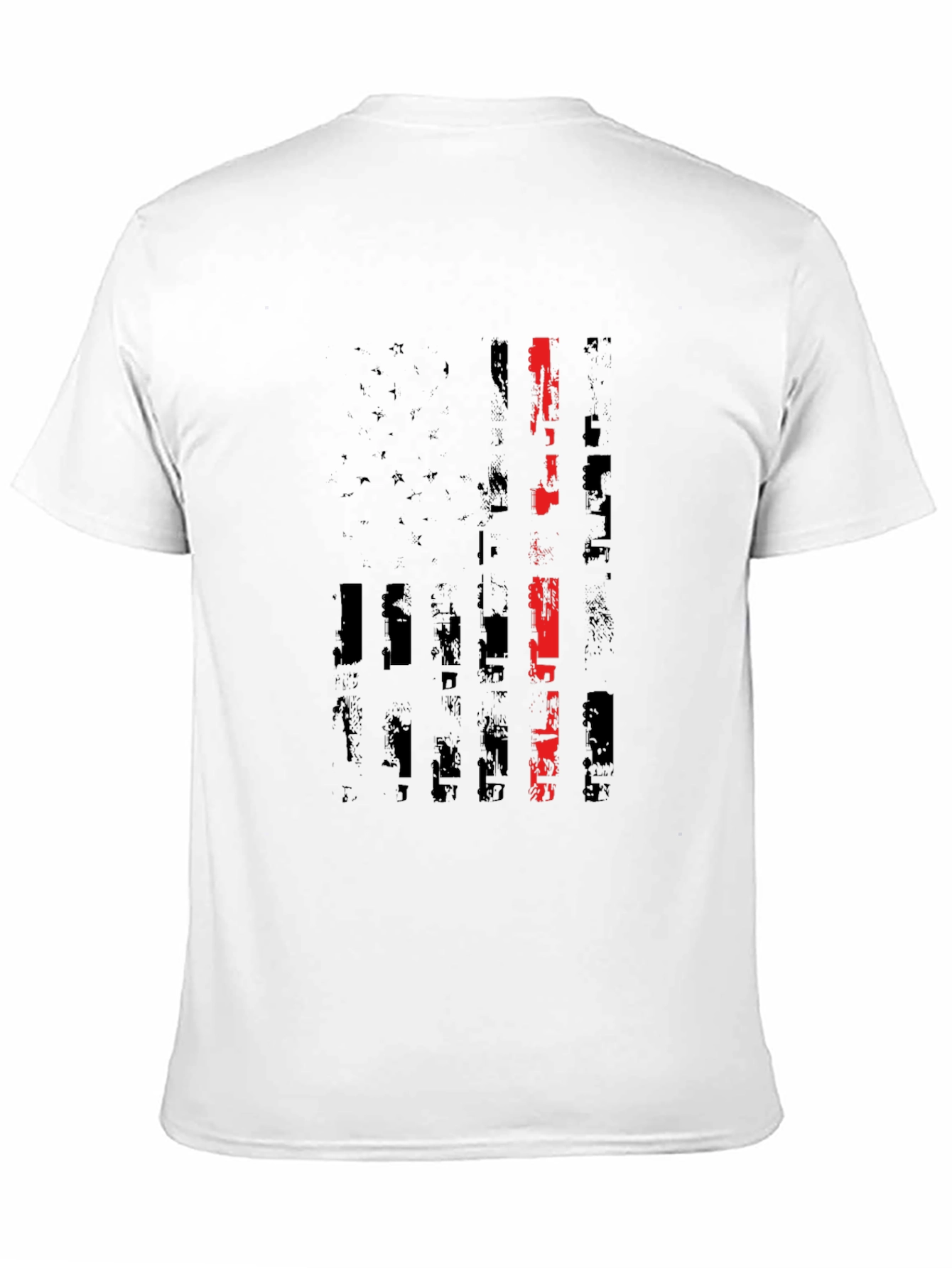 Thin Red Line American Flag Black T-Shirt