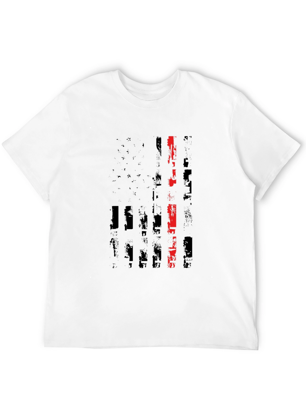 Thin Red Line American Flag Black T-Shirt