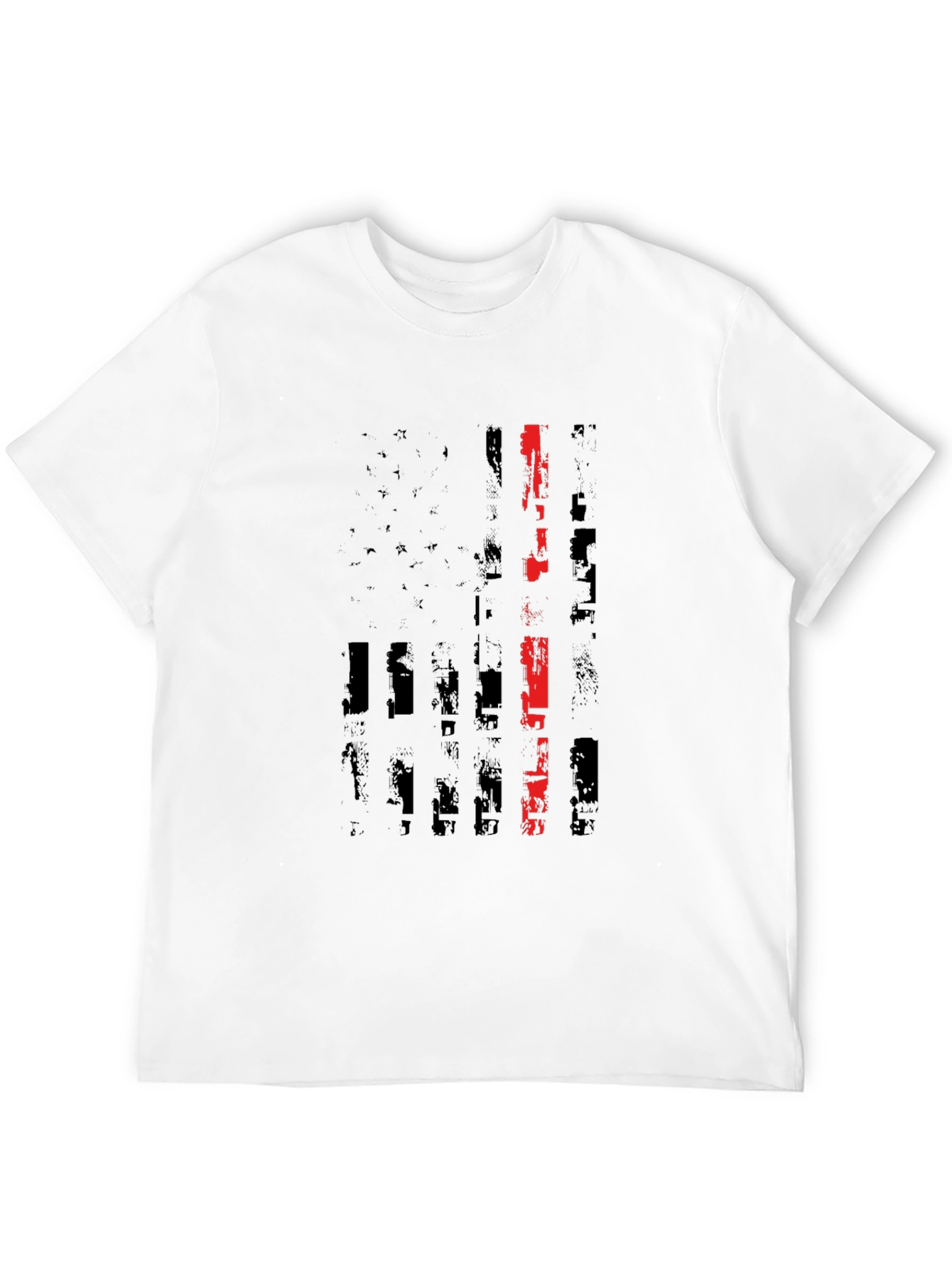 Thin Red Line American Flag Black T-Shirt