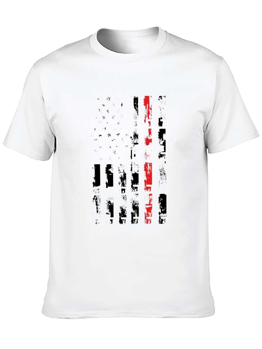 Thin Red Line American Flag Black T-Shirt