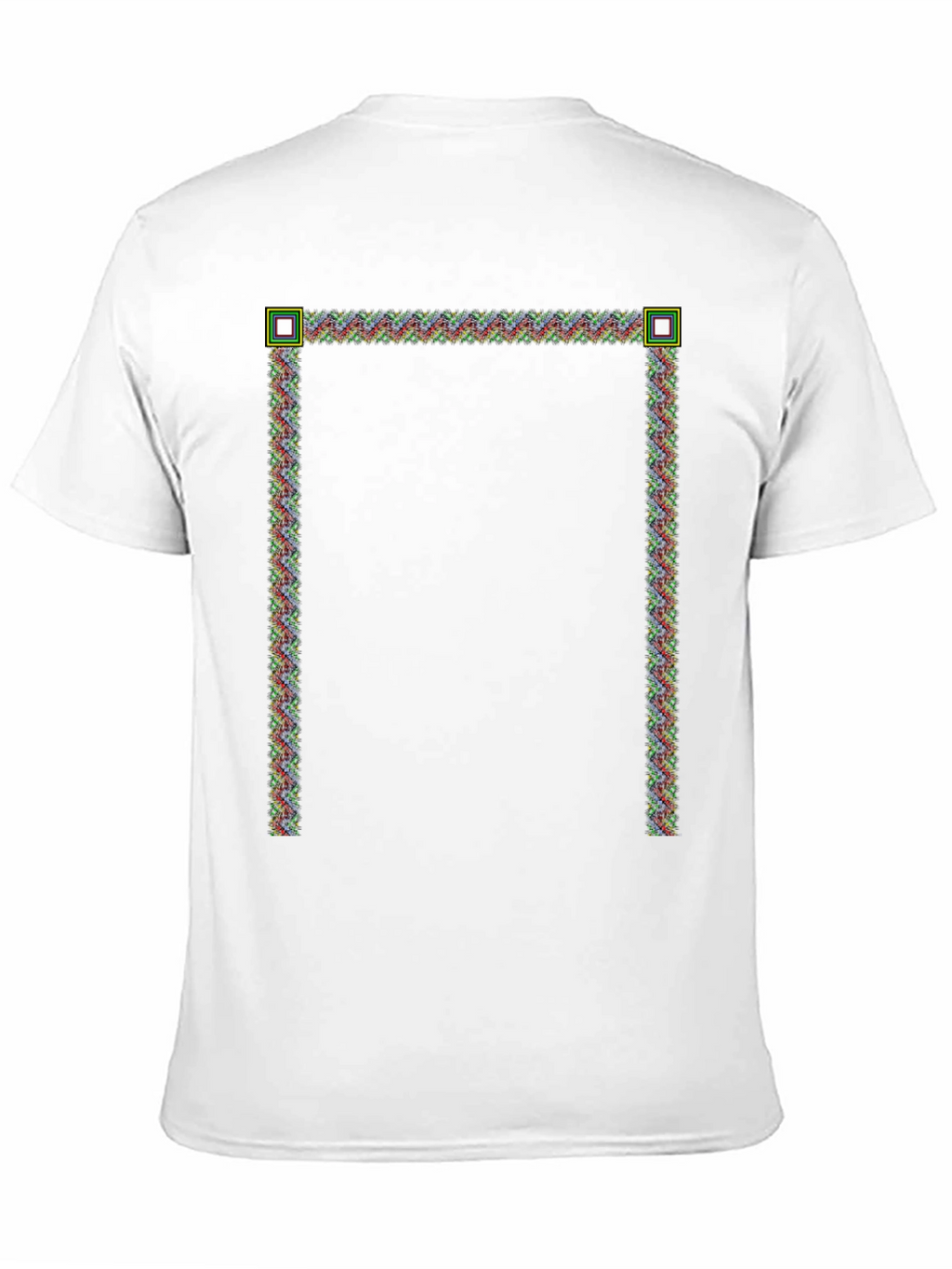 Modern Pixelated Border Black T-Shirt