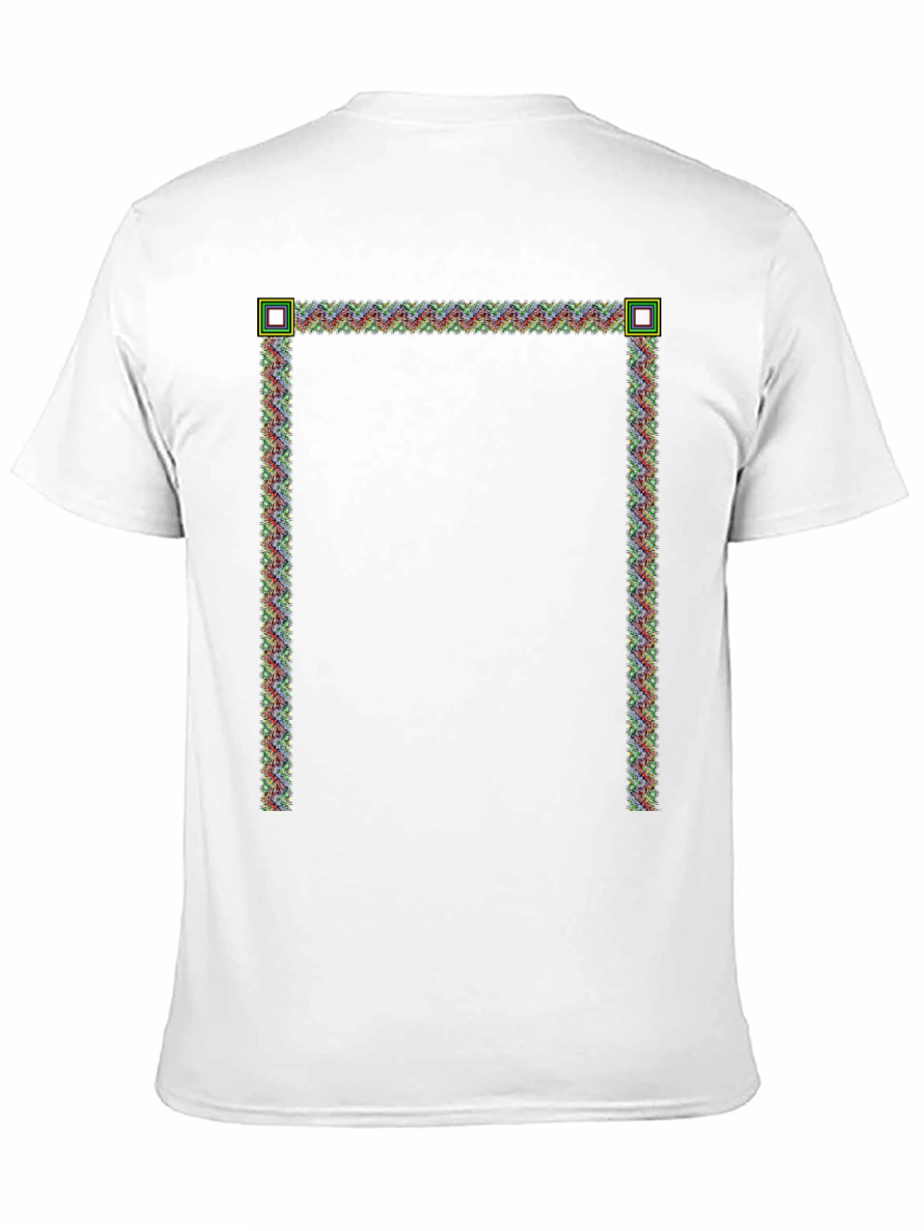 Modern Pixelated Border Black T-Shirt