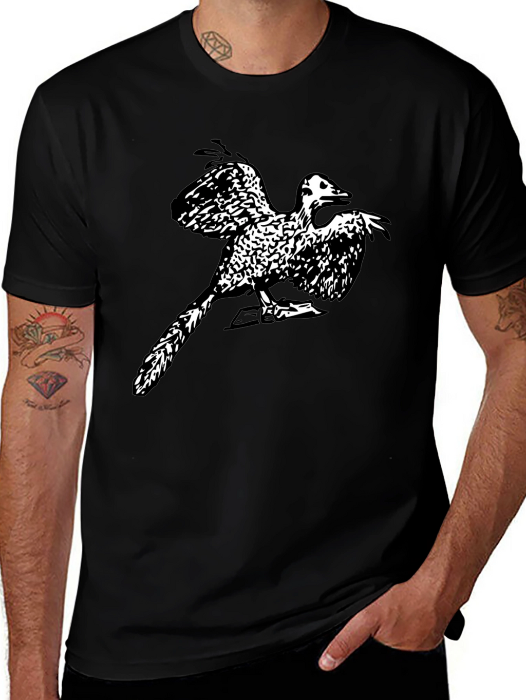 Black Archaeopteryx Graphic T-Shirt