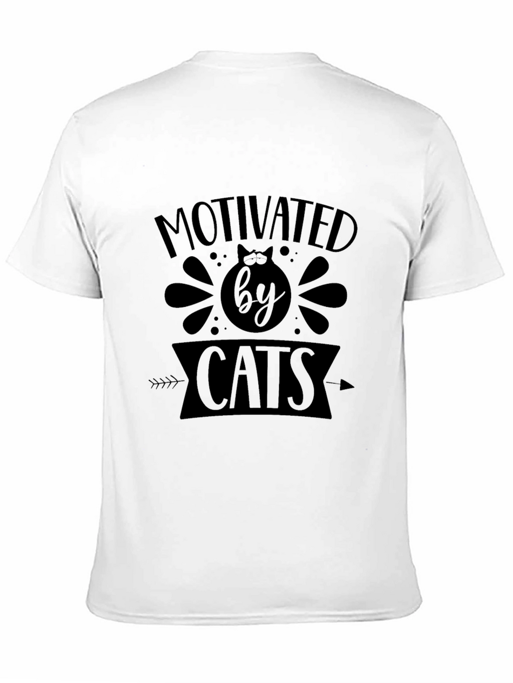 Motivated By Cats Black Graphic T-Shirt