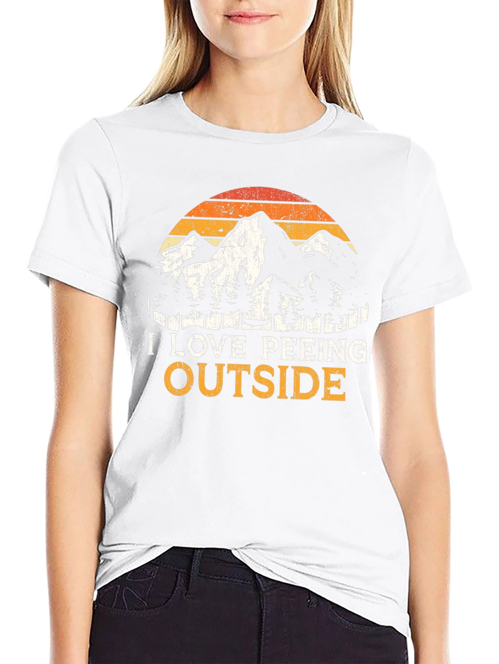 I Love Peeing Outside Black T-Shirt