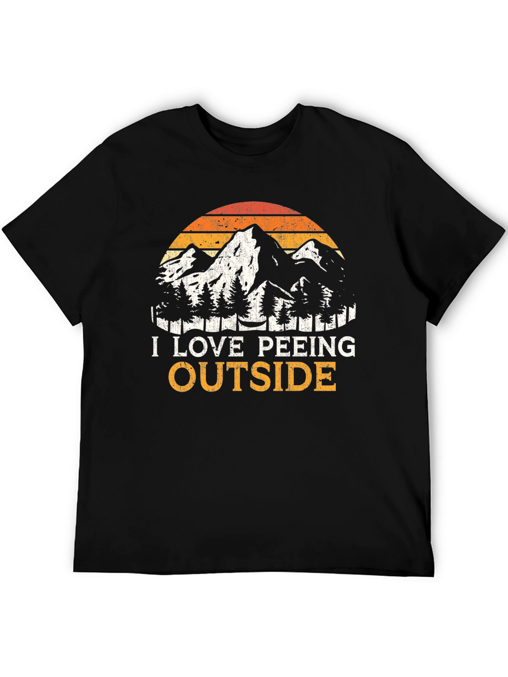 I Love Peeing Outside Black T-Shirt