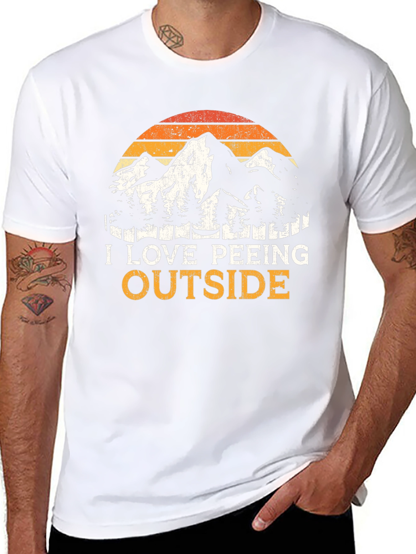 I Love Peeing Outside Black T-Shirt