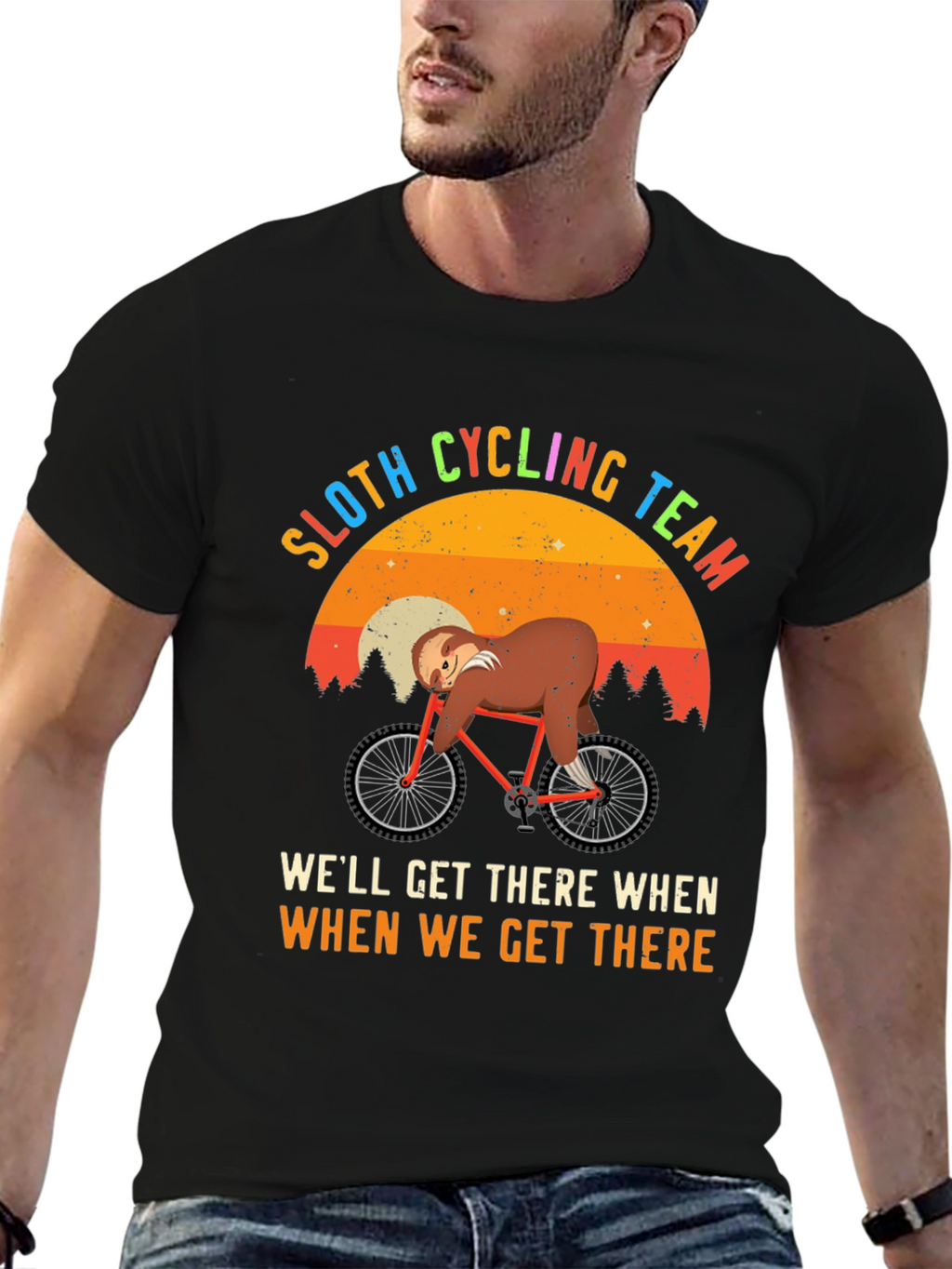 Sloth Cycling Team T-Shirt - Funny Graphic Tee