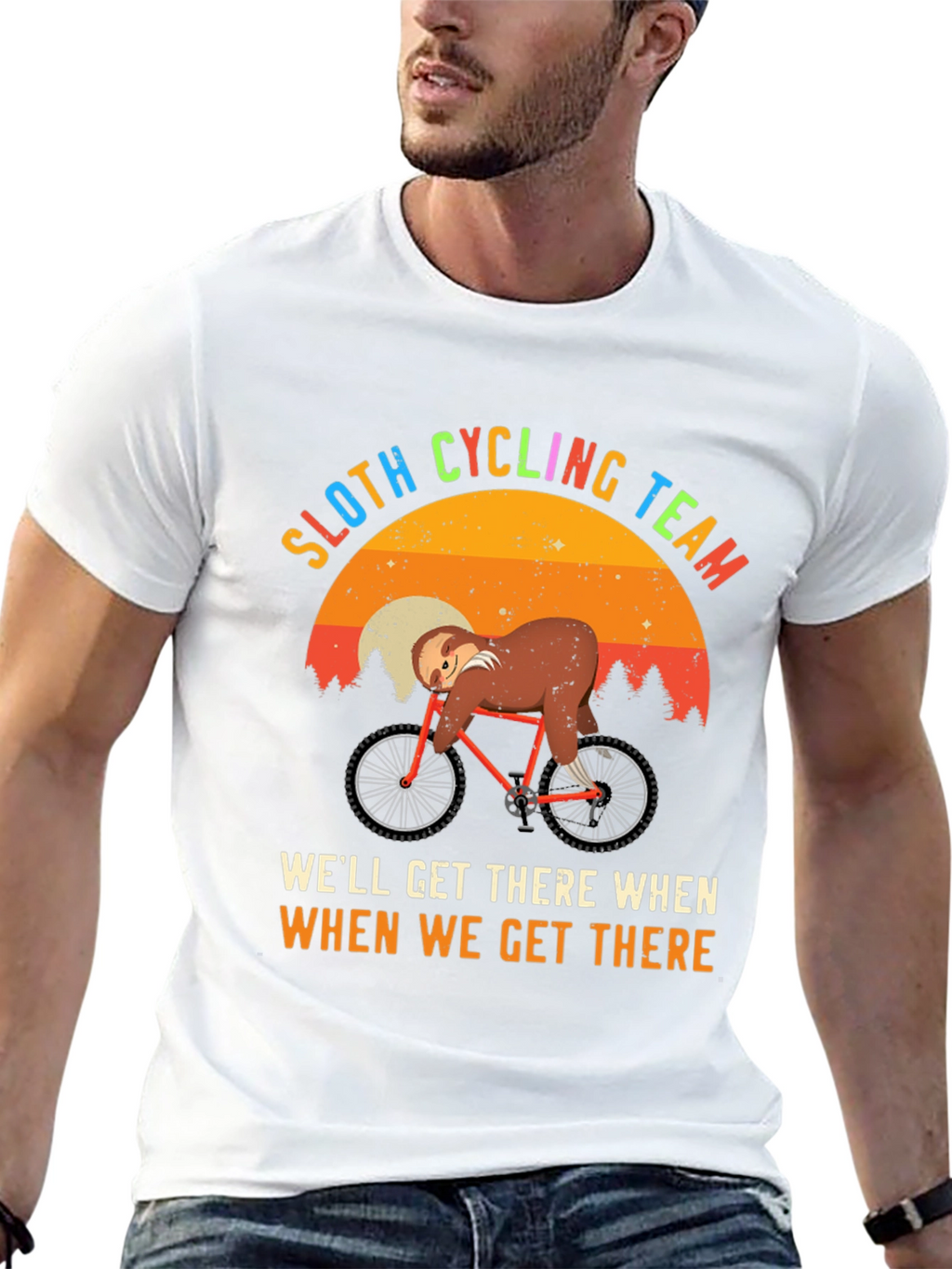 Sloth Cycling Team T-Shirt - Funny Graphic Tee