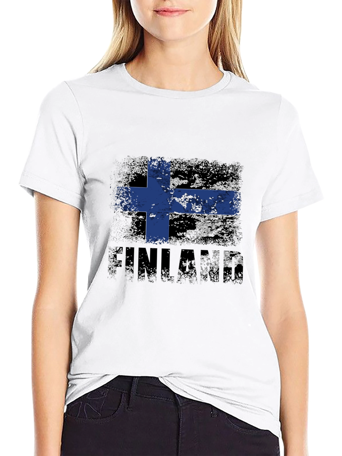 Finland Flag Distressed T-Shirt