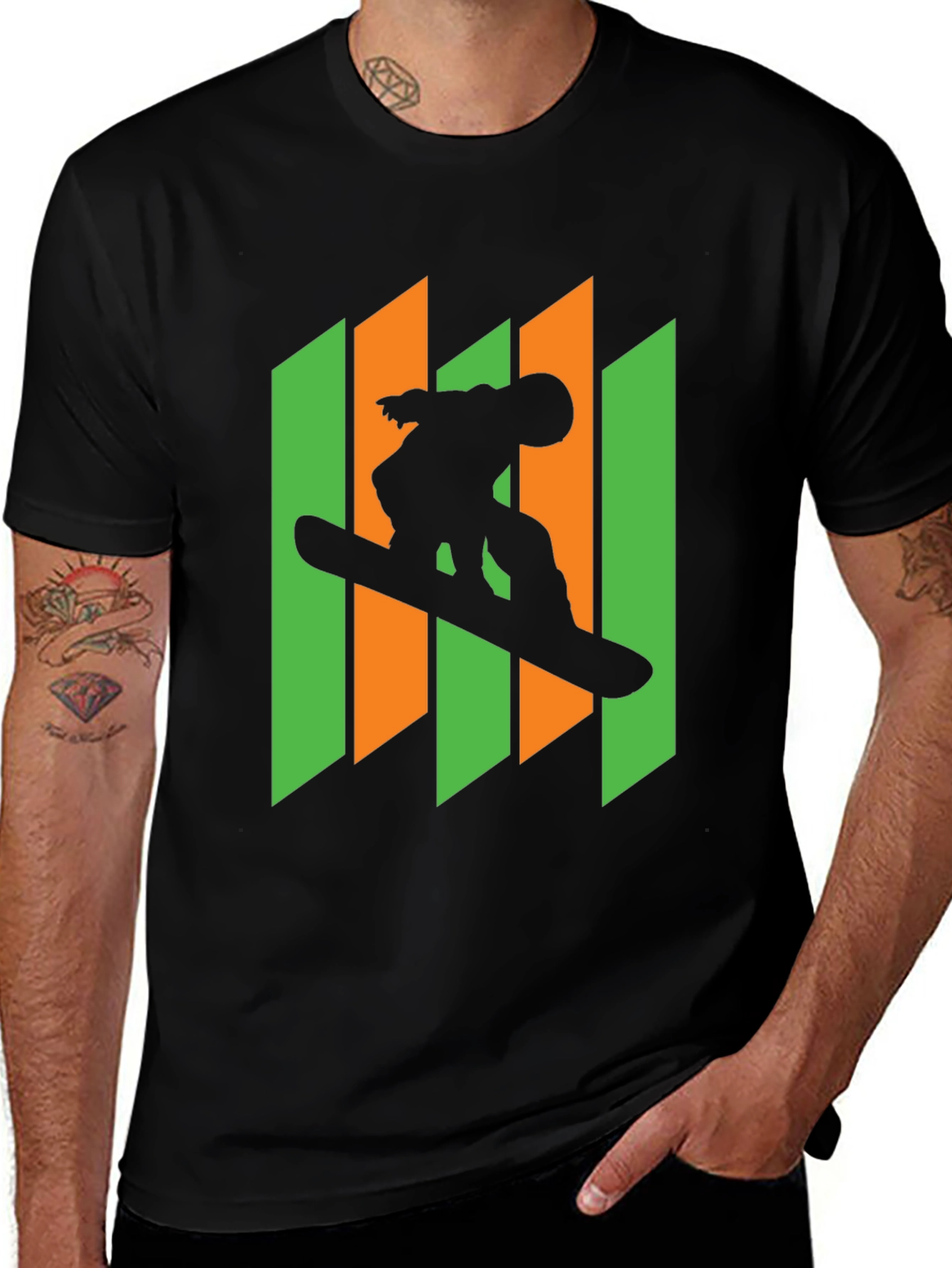 Snowboarder Graphic Tee - Cool Silhouette Design
