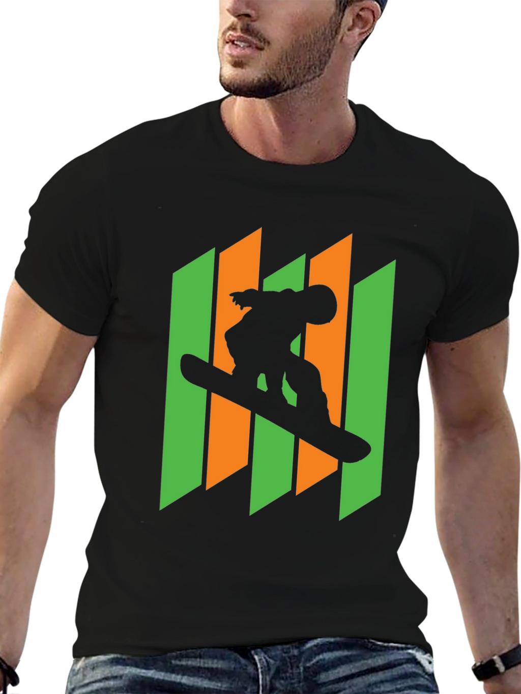 Snowboarder Graphic Tee - Cool Silhouette Design