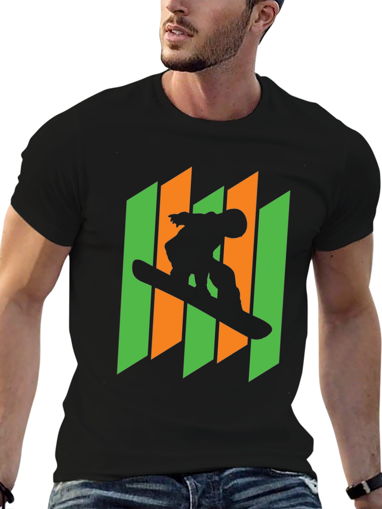 Snowboarder Graphic Tee - Cool Silhouette Design