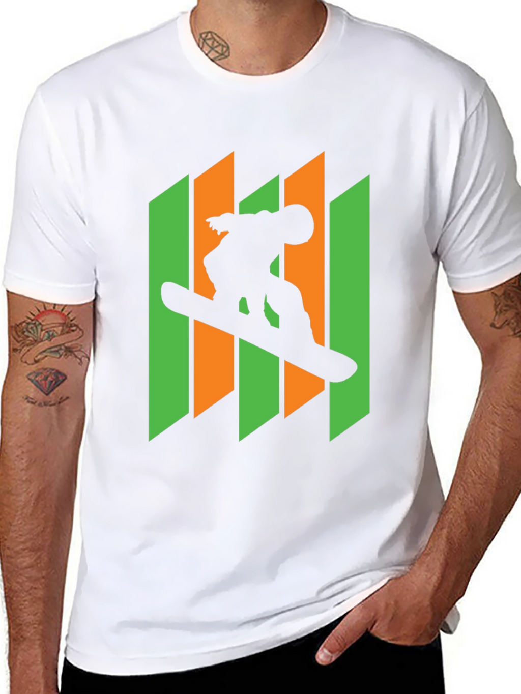 Snowboarder Graphic Tee - Cool Silhouette Design
