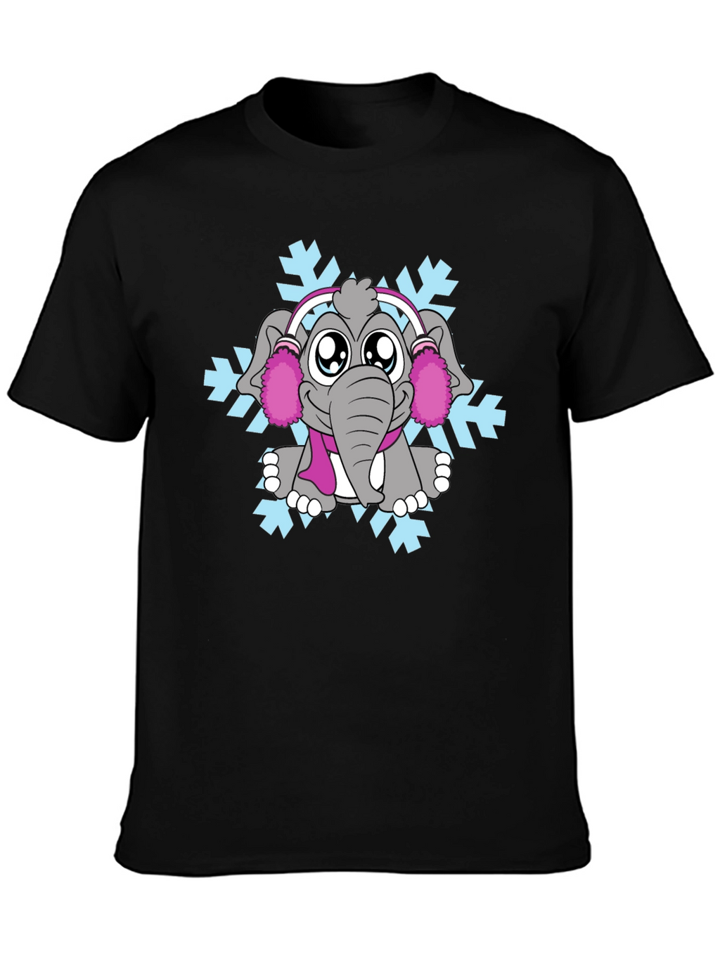 Elephant Snowflake Graphic Tee - Winter Style
