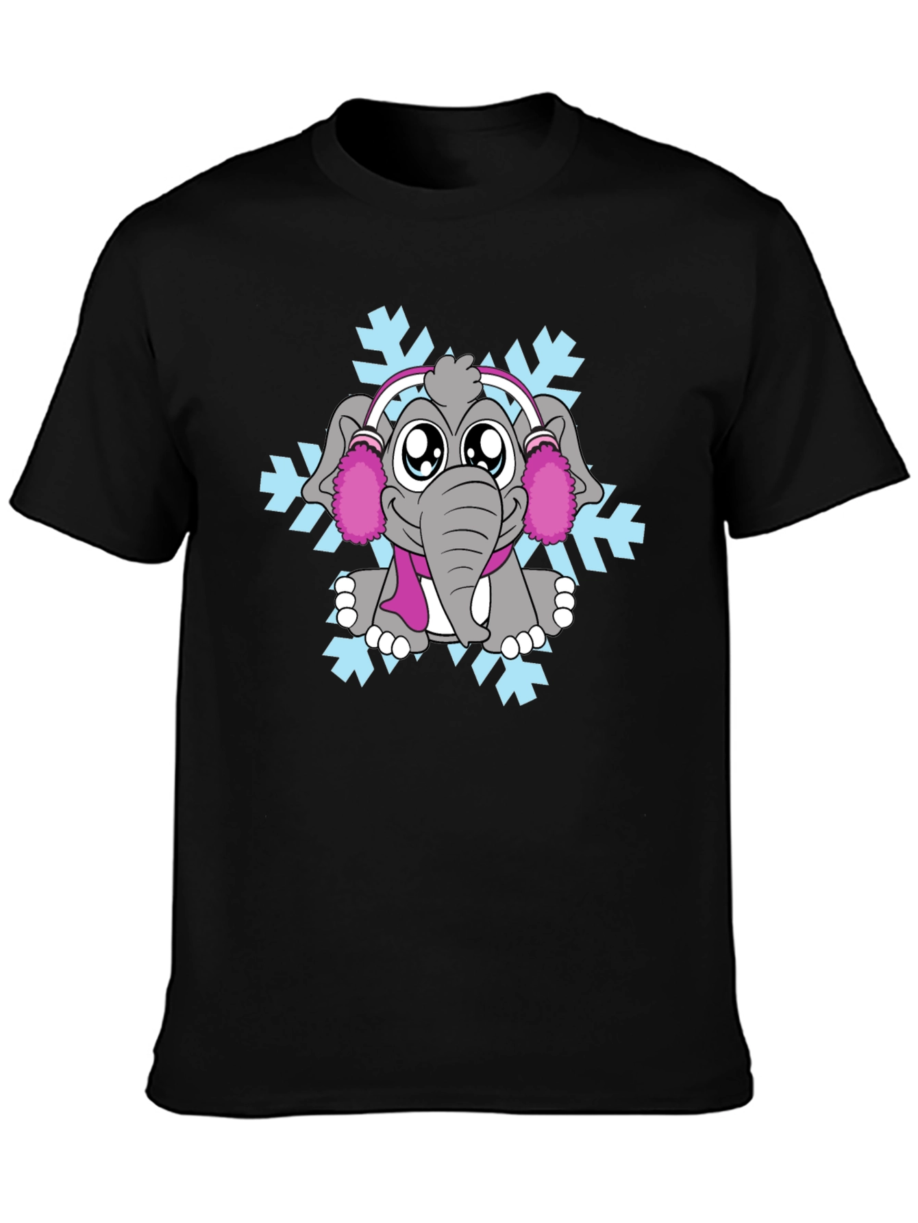 Elephant Snowflake Graphic Tee - Winter Style