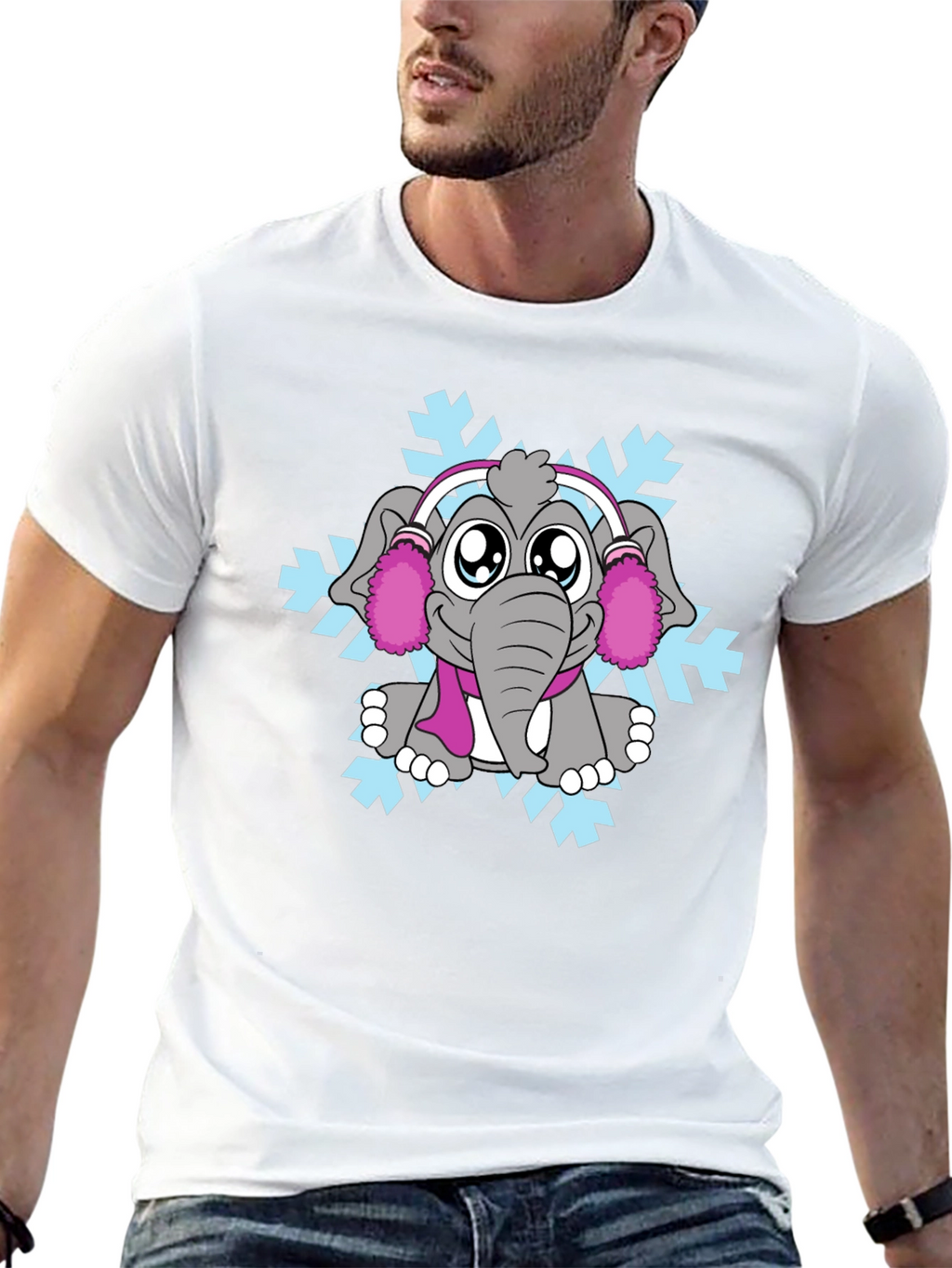 Elephant Snowflake Graphic Tee - Winter Style