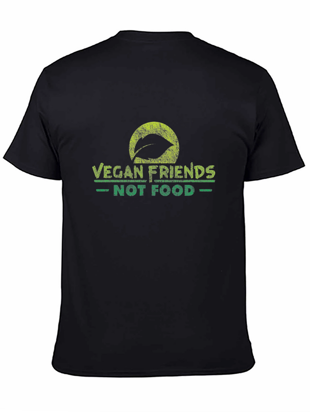 Vegan Friends Not Food Black T-Shirt