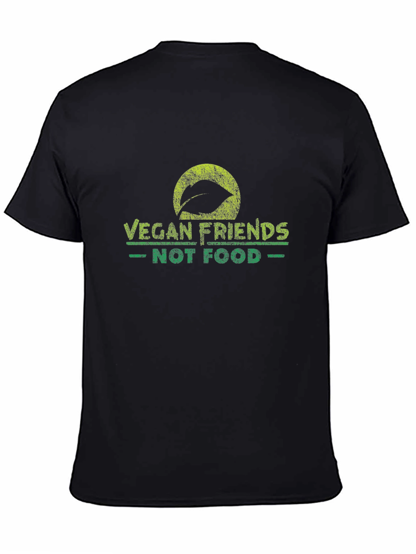 Vegan Friends Not Food Black T-Shirt