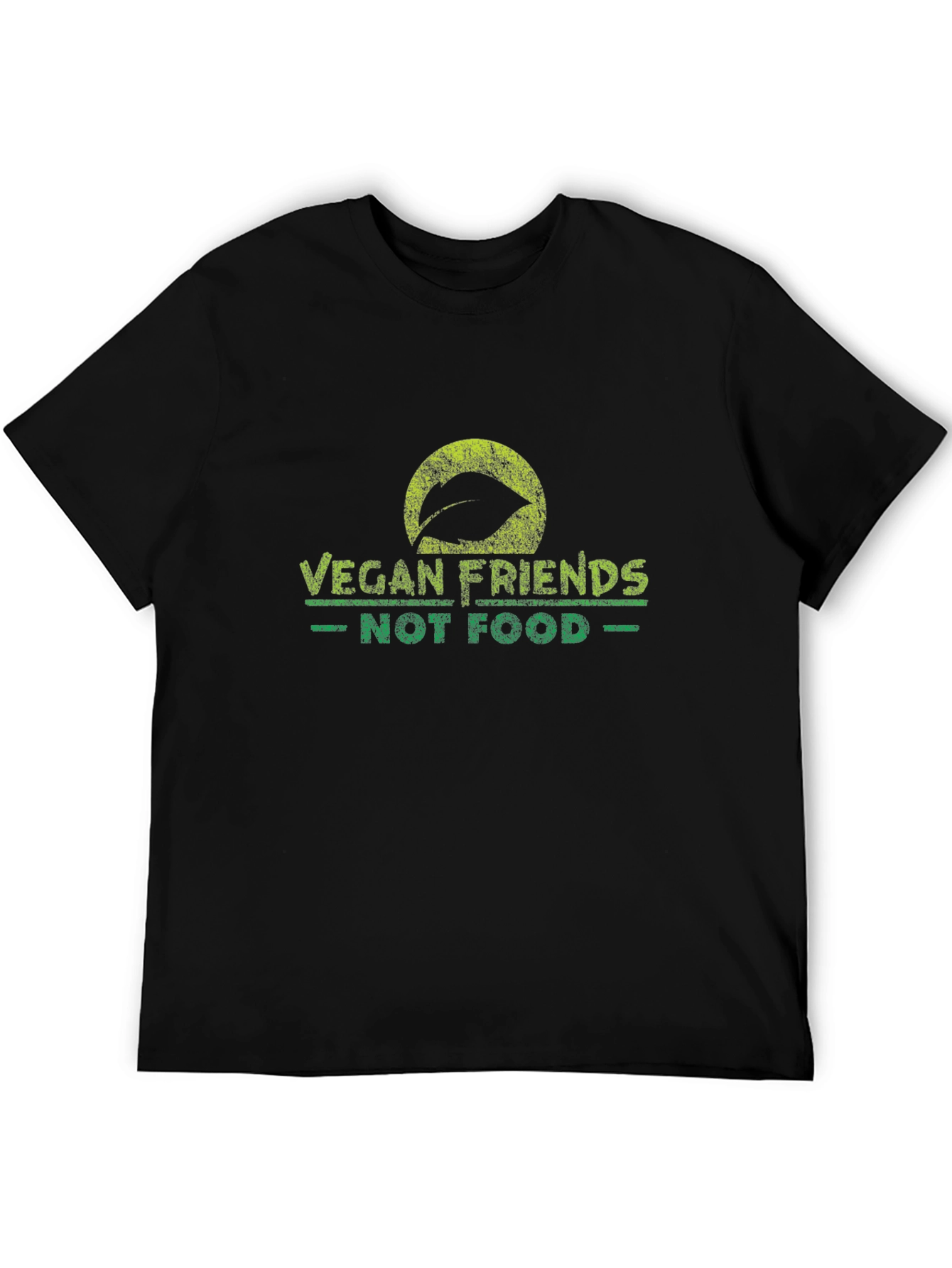 Vegan Friends Not Food Black T-Shirt