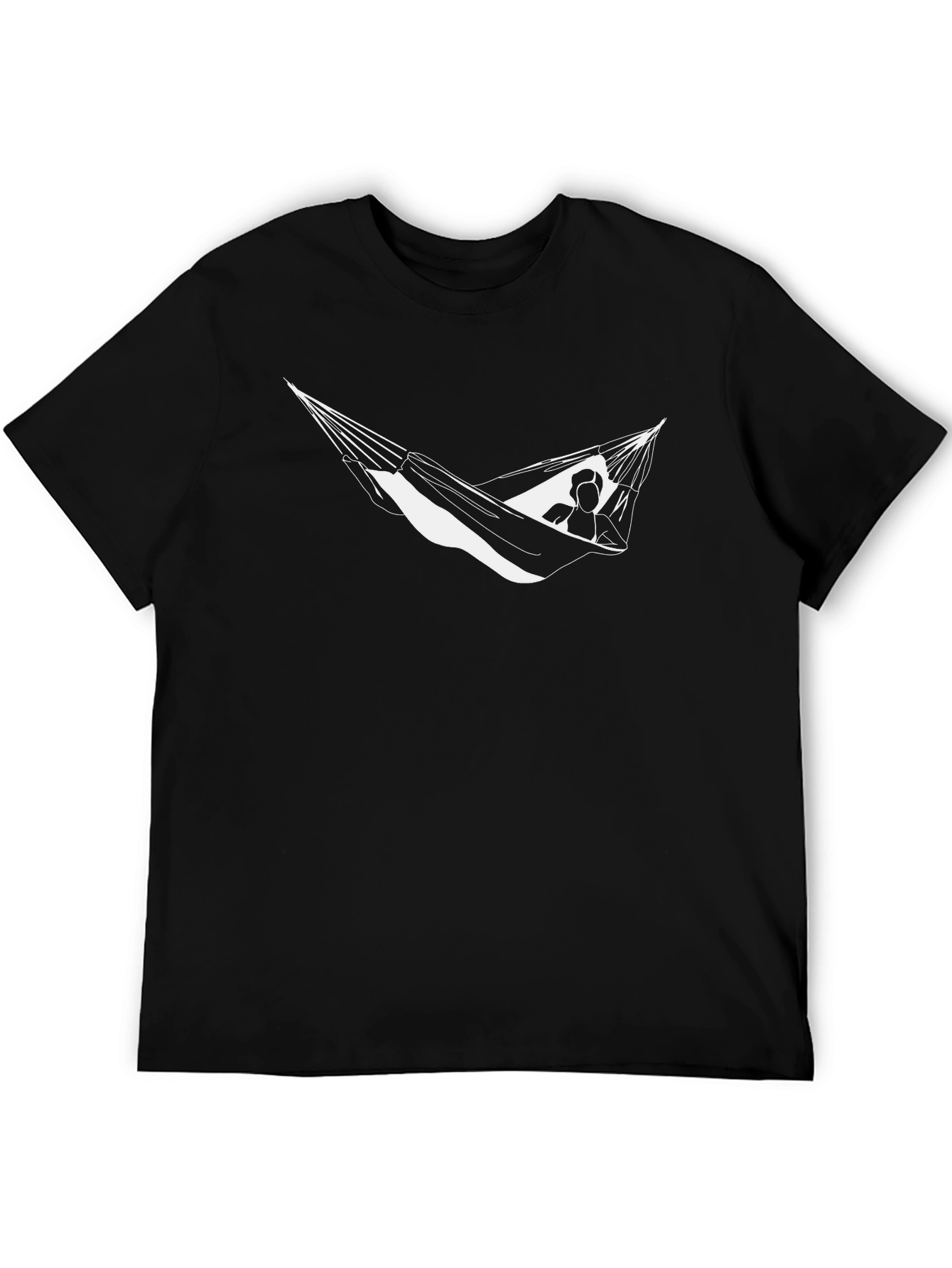 Relax in Style: Hammock Graphic Black T-Shirt