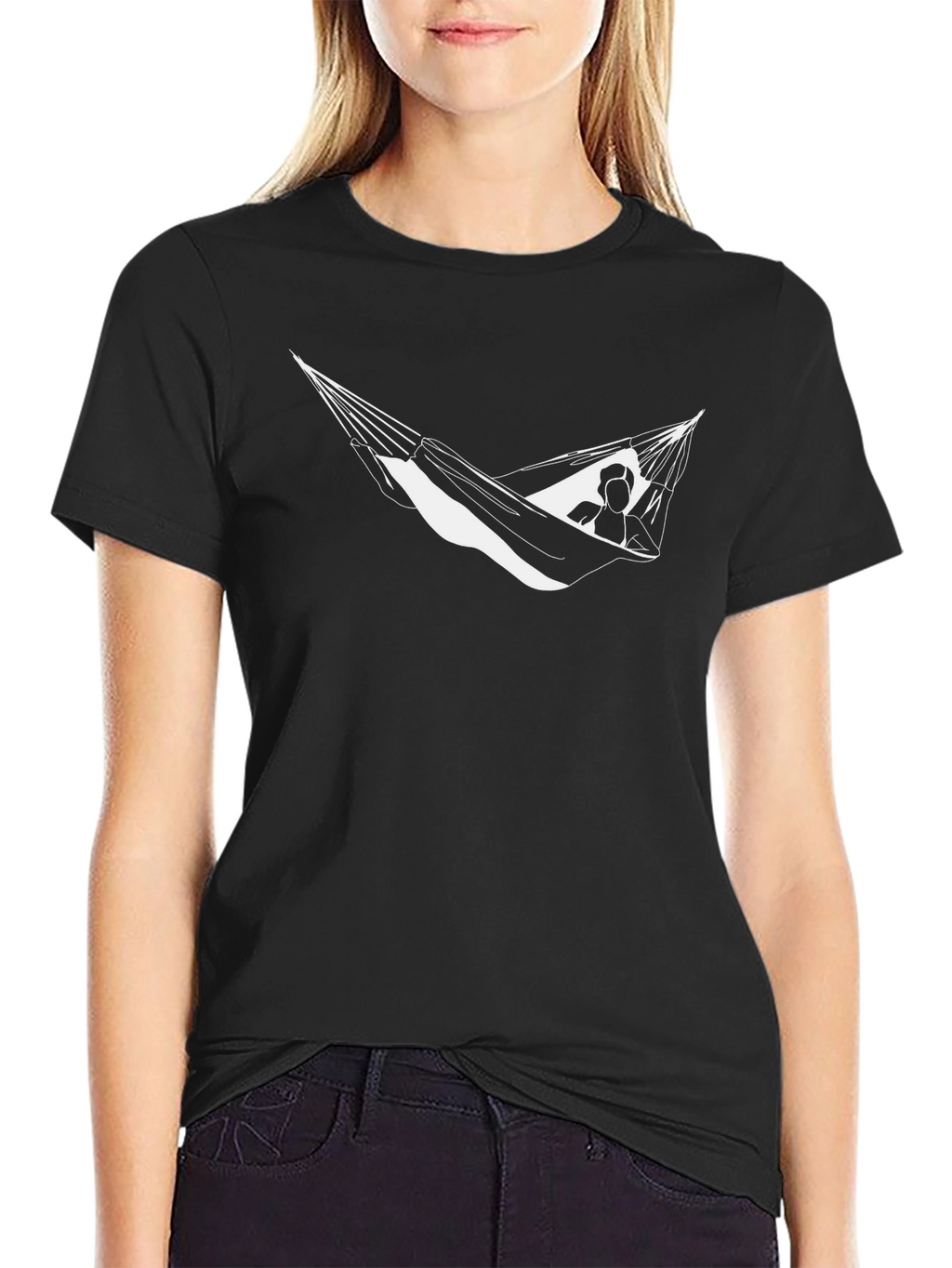 Relax in Style: Hammock Graphic Black T-Shirt