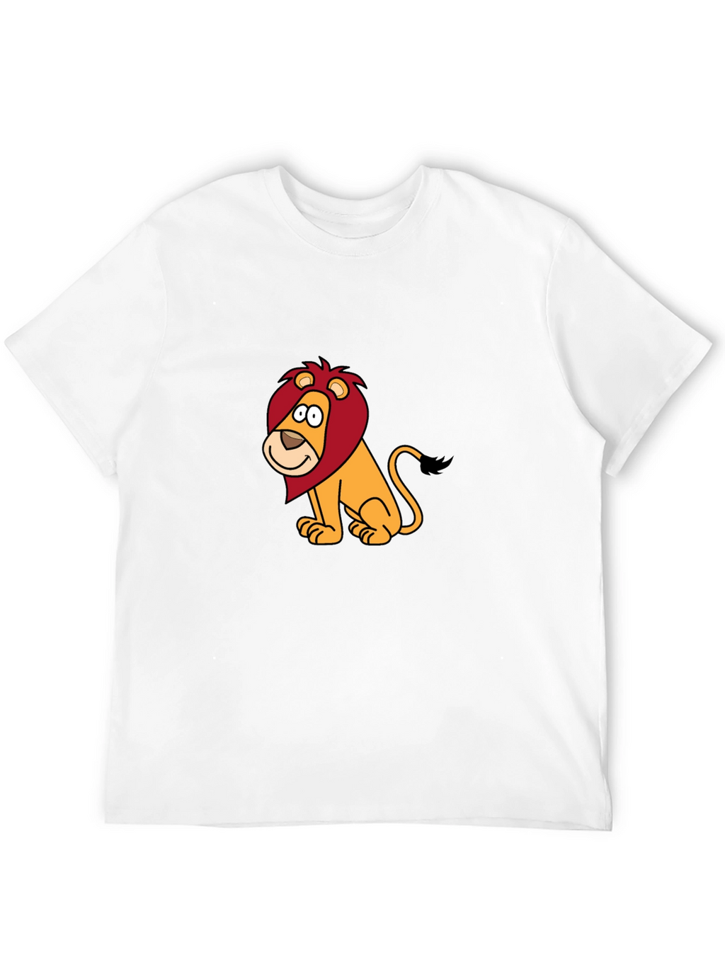 Cartoon Lion Graphic Black T-Shirt