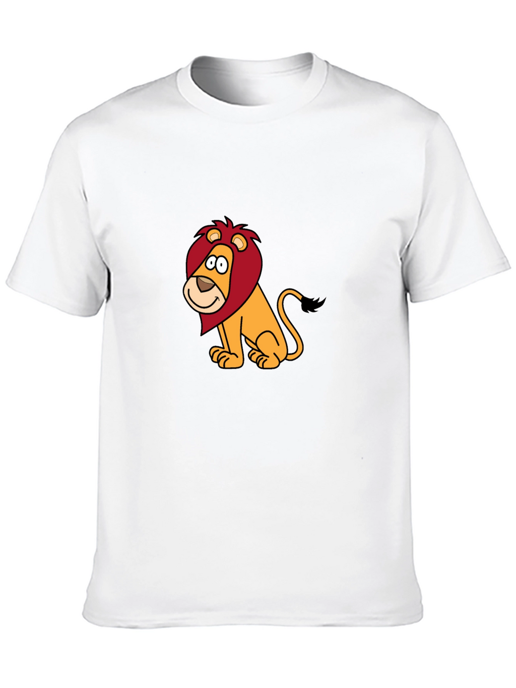 Cartoon Lion Graphic Black T-Shirt