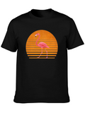 Retro Flamingo Sunset T-Shirt - Soft Cotton Blend