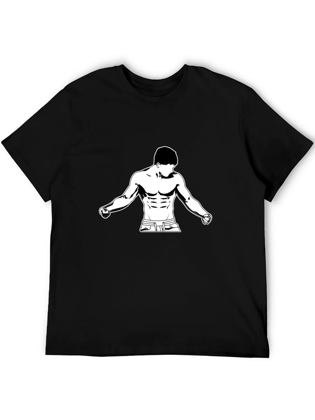 Black T-Shirt with Bodybuilder Design