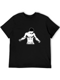 Black T-Shirt with Bodybuilder Design