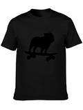 Bulldog Skateboard Black T-Shirt