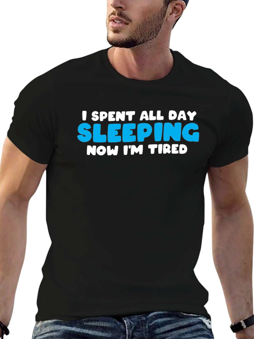 I Slept All Day Funny Graphic T-Shirt