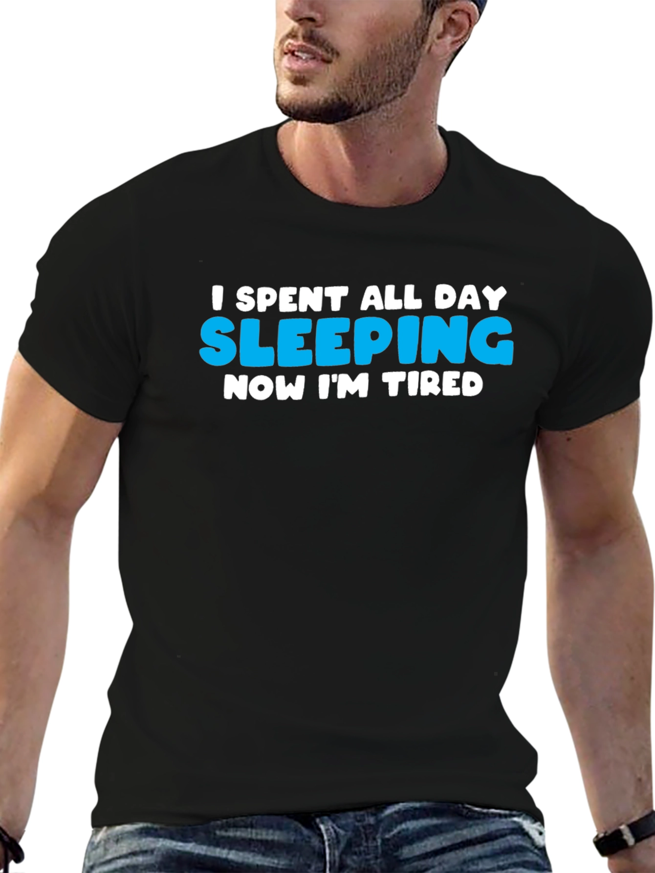 I Slept All Day Funny Graphic T-Shirt