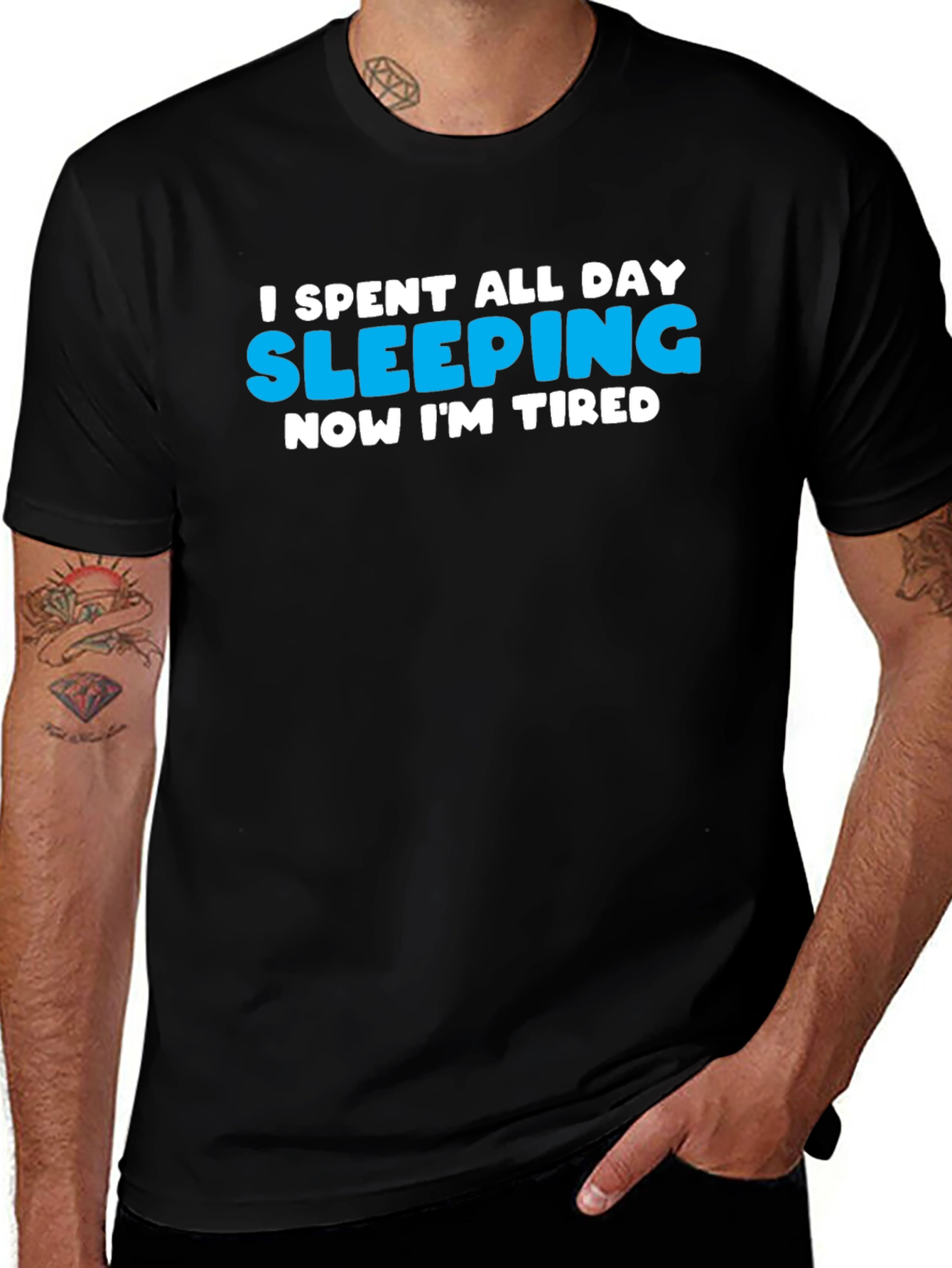 I Slept All Day Funny Graphic T-Shirt