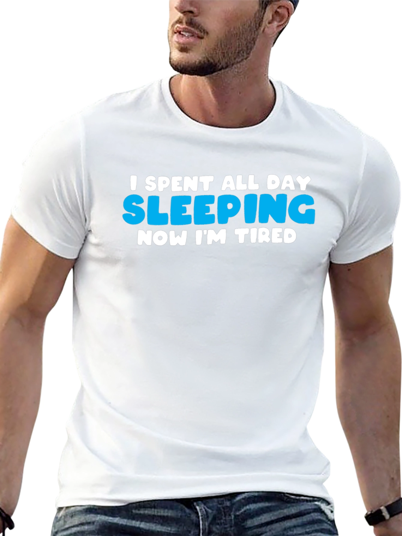I Slept All Day Funny Graphic T-Shirt