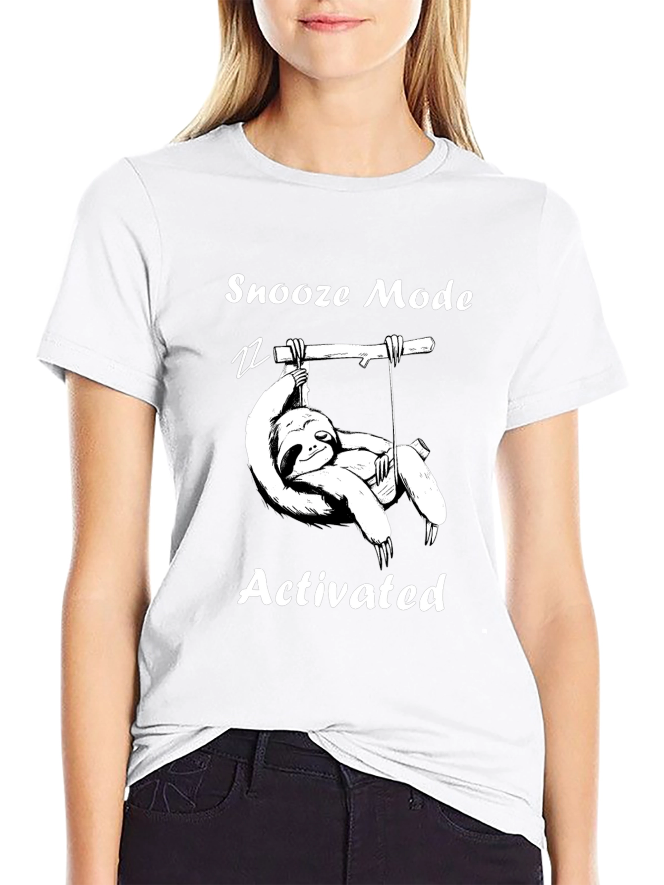 Snooze Mode Activated Sloth Graphic T-Shirt