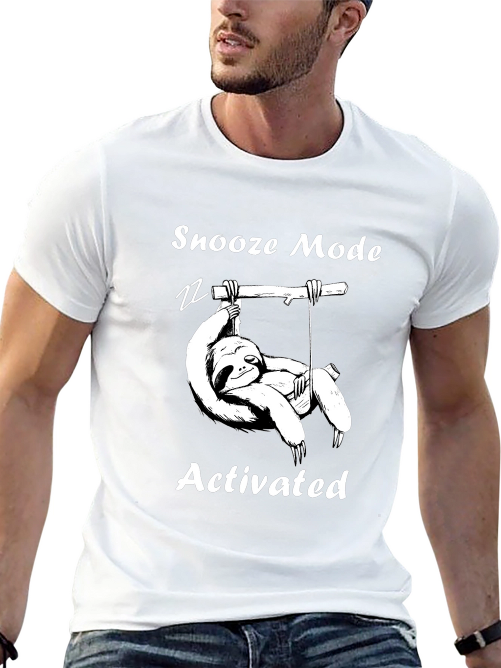 Snooze Mode Activated Sloth Graphic T-Shirt