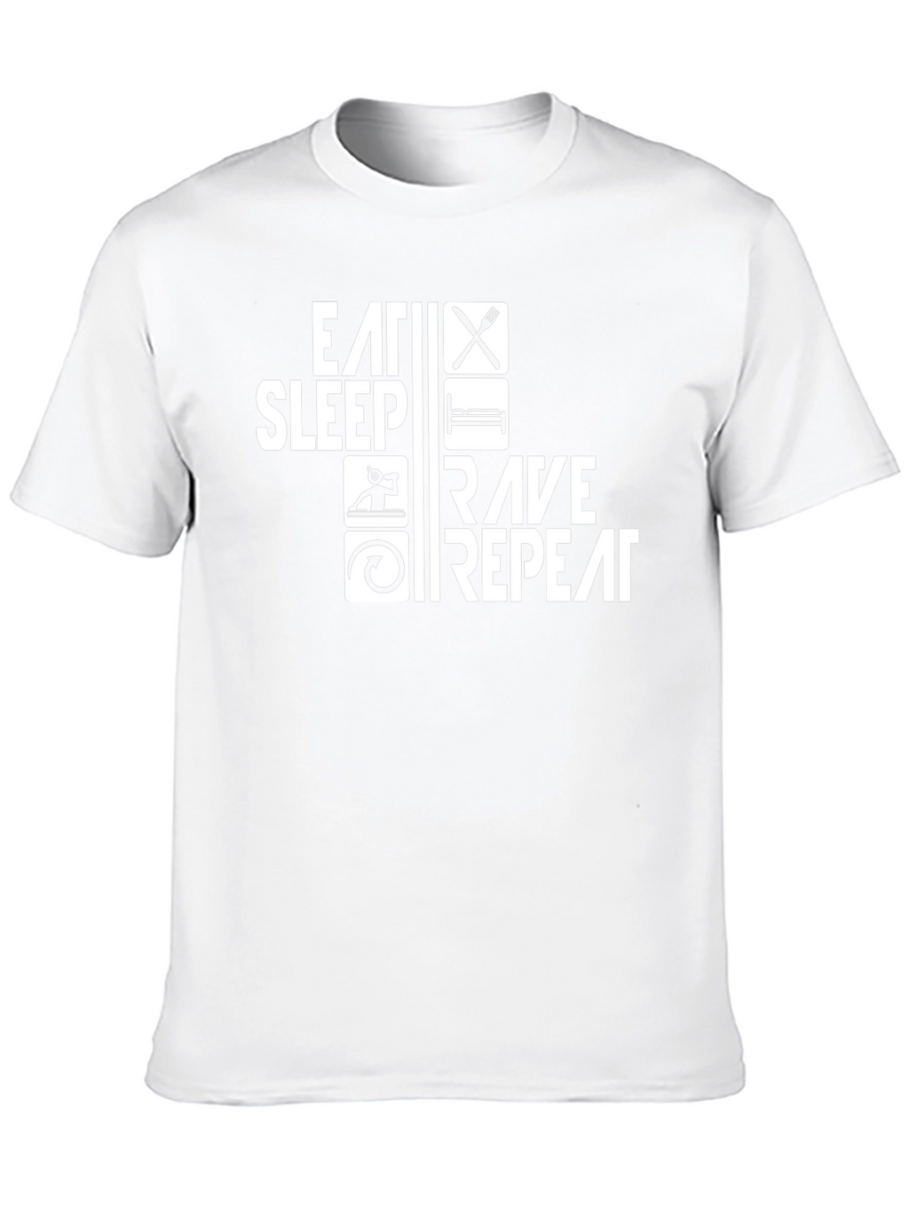 Eat Sleep Rave Repeat Black Graphic Tee